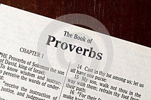 The Book of Proverbs Title Page Close-up photo