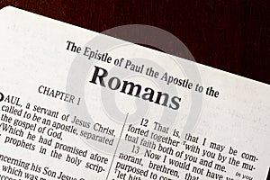 The Book of Romans Title Page Close-up photo