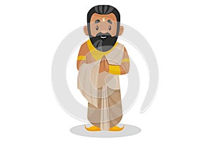 King Janaka Vector Cartoon Illustration