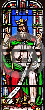 King Jehoshaphat, stained glass window from Saint Germain-l`Auxerrois church in Paris
