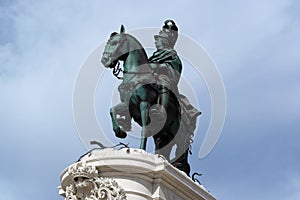 King Joseph statue at the commerce square, Lisbon, Portugal