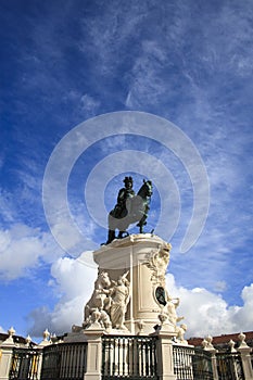 King JosÃ© I statue at PraÃ§a do ComÃ©rcio in Lisbon