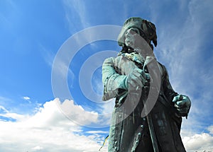 King Karl XI statue in Karlskrona city Sweden