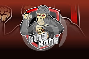 King kong e sport logo vector