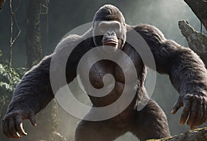 King Kong. Frightening giant monkey