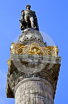 King Leopold I Statue on the Congress Column in Brussels.