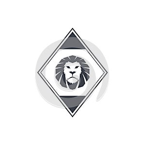 king lion endangered species logo sign vector