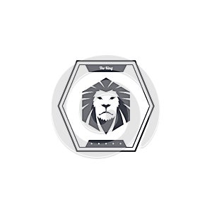 king lion endangered species logo sign vector