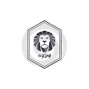 king lion endangered species logo sign vector