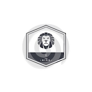 king lion endangered species logo sign vector