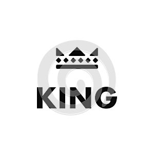 King logo template. Vintage crown symbol. Royal logotype icon, geometric design.