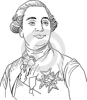 King Louis XVI portrait, vector photo