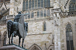 King Ludwig Statue by Regensburg Cathedral photo