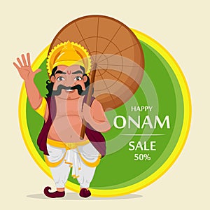 King Mahabali. Happy Onam festival in Kerala.
