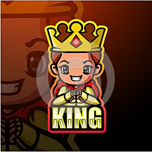 King mascot esport logo design