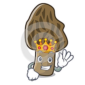 King morel mushroom mascot cartoon