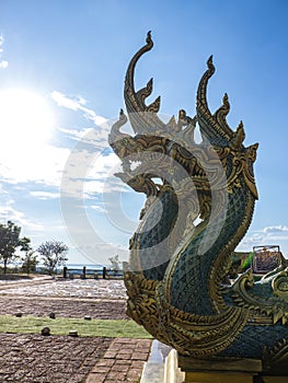 King of naga statue in Thai temple