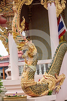 King of Nagas in front of the temple in Thailand