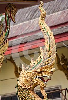 King of Nagas in front of the temple in Thailand