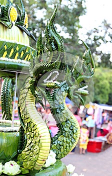 King of Nagas made from banana leaf , Loy kratong festival