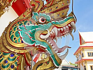 King of Nagas statue in Thai temple