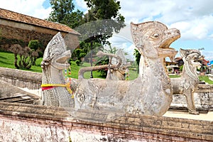 King of nagas statue in thai temple