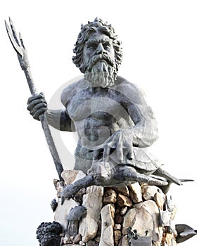 King Neptune is a large bronze statue in Virginia beach Virginia