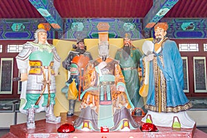 King and Officer Hall at Zhaoyun Temple. a famous historic site in Zhengding, Hebei, China.