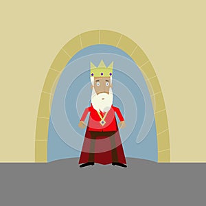 King outside his castle