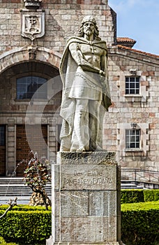 King Pelayo (Christian king of Asturias) in Covadonga Sanctuary, photo