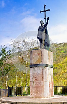 King Pelayo in Covadonga Sanctuary, photo