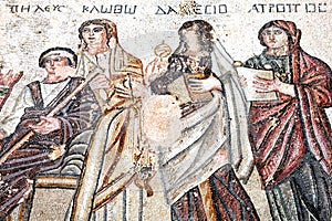 King Peleus, Roman mosaic, Paphos, Cyprus
