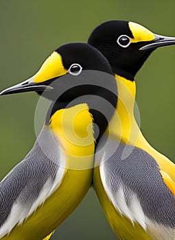 King penguin couple cuddling