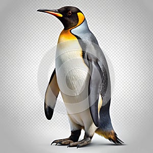 King penguin isolated on transparent background photo