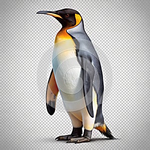 King penguin isolated on transparent background photo