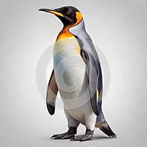 King penguin isolated on transparent background photo