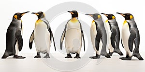 King penguins. isolated on white background