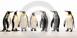 King penguins. isolated on white background