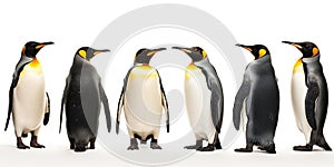 King penguins. isolated on white background