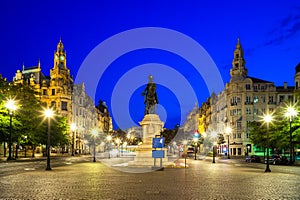 King Peter IV statue at Liberdade Square, Porto, portugal photo