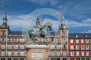 King Philip III (Felipe III) statue at Plaza Mayor - Madrid, Spain