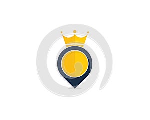 King Pin Point Icon Logo Design Element photo