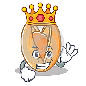 King pistachio nut mascot cartoon