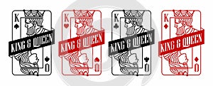 King and queen Black and Red Playing Card Illustration