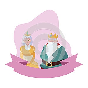 king and queen characters vector ilustration