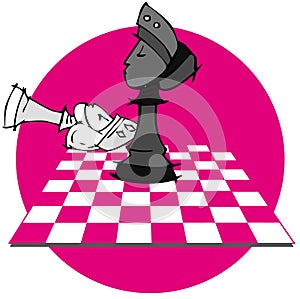 King Queen Checkmate: Chess game, Cartoon