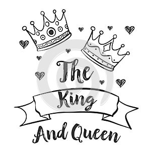 King and queen crown doodles