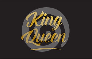 King Queen gold word text illustration typography