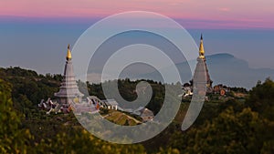 King and Queen Pagoda (Napha Metaneedol and Napha PholPhumisiri) of Doi Inthanon, Thailand