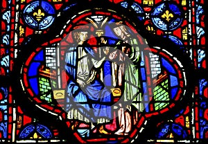 King Queen Stained Glass Sainte Chapelle Paris France